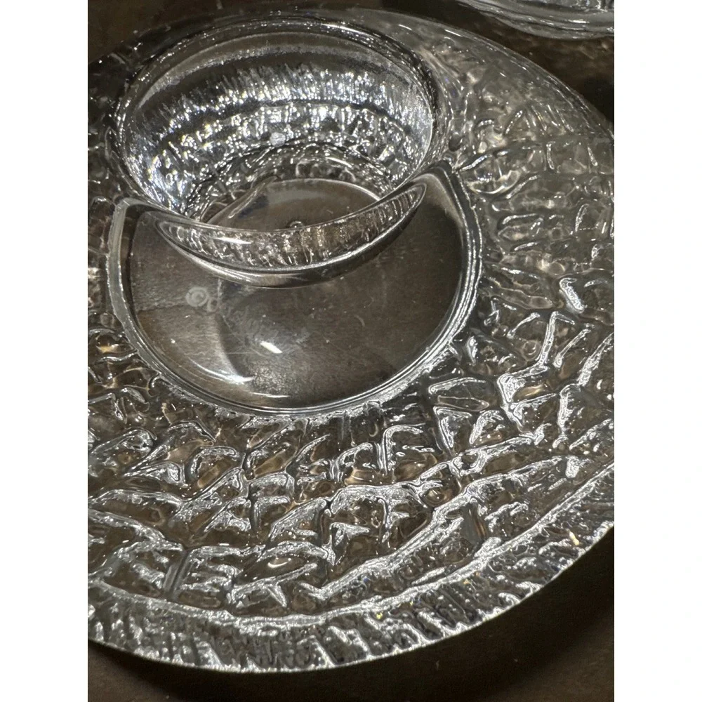 Orrefors Stella Crystal Votive Candle Holders Set of 3 Signed Sweden 4.75